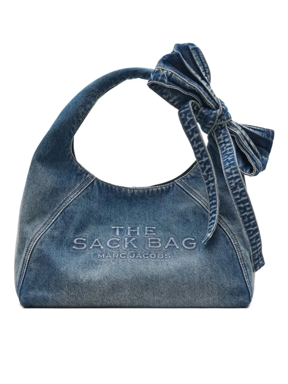 Marc Jacobs Denim Blue Bow-Accent Shoulder Bag - Picture 1 of 9